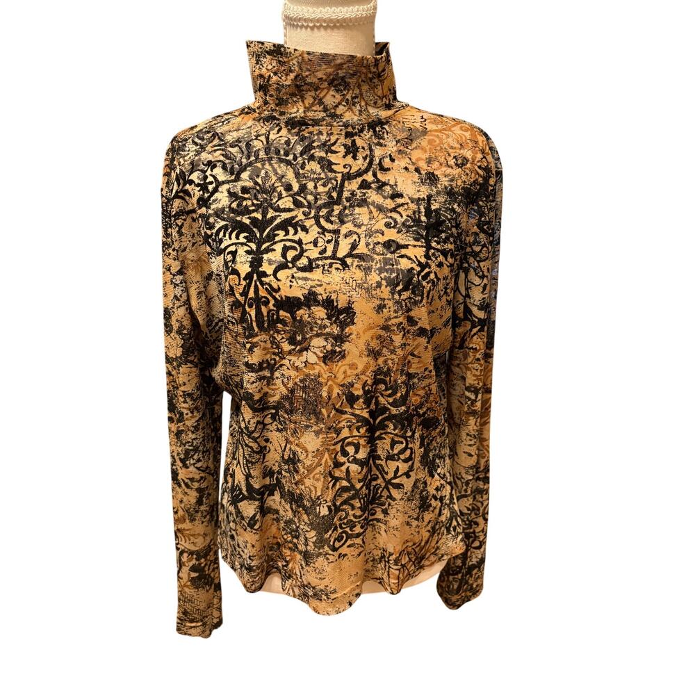Vintage St. John abstract long sleeve top size Large